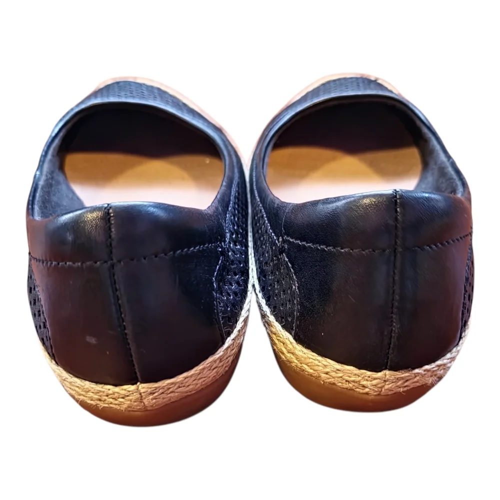 Collection By Clarks Danelly Adira Black Leather Espadrille Ballet Flats‎ 7M